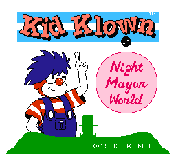 Kid Klown in Night Mayor World title screenshot